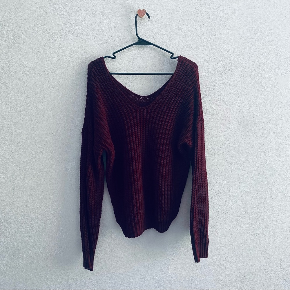 SHEIN maroon cropped sweater
